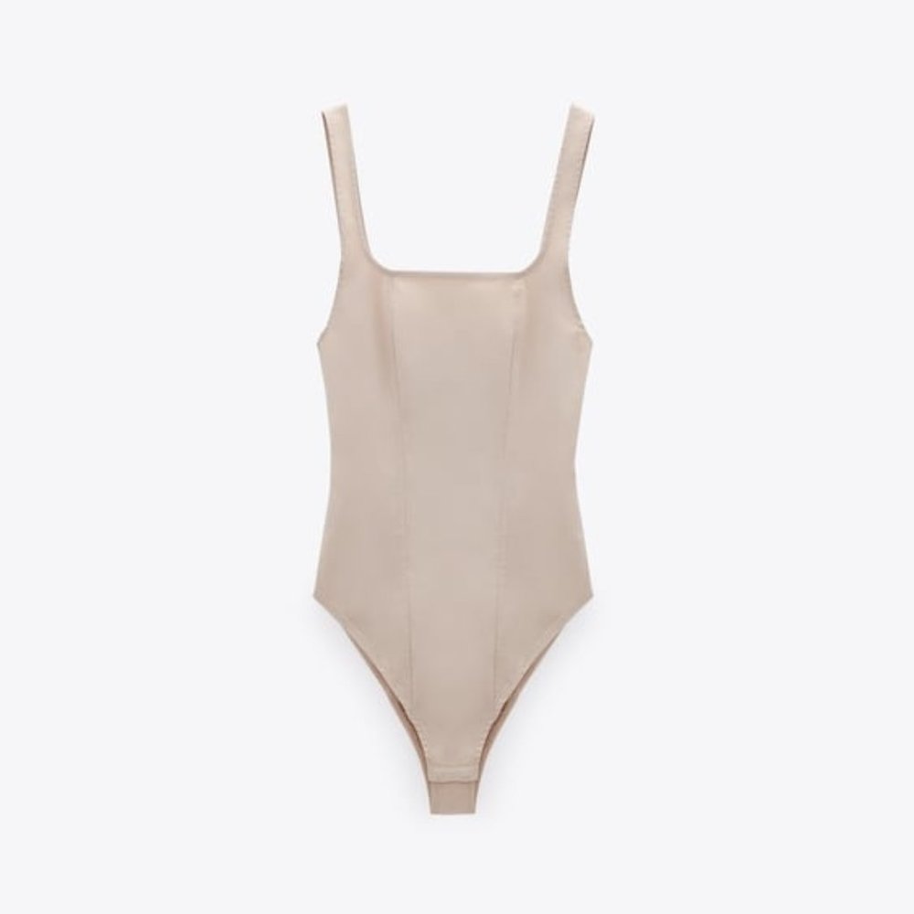 Zara Strappy Poplin Bodysuit